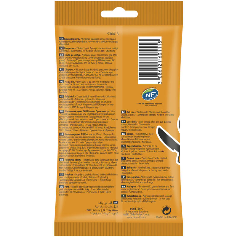 Bic Blister De 10 Unidades - Boli Bic Cristal Azul - Punta 1.0mm