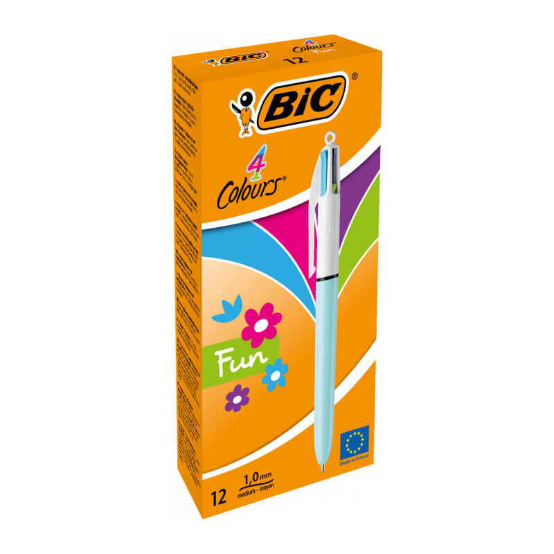 Bic Boligrafo 4 Colores Fashion , Punta 1mm , 887777