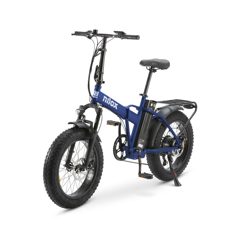 Bicicleta Eléctrica Nilox E-Bike X8 Pro Plegable, Hasta 70 Km De Autonomía, Hasta 25 Km/H, Motor 36v/250w, Batería Extraíble, Ruedas De 20, Cambio Shimano De 6 Velocidades, Frenos De Disco, Azul