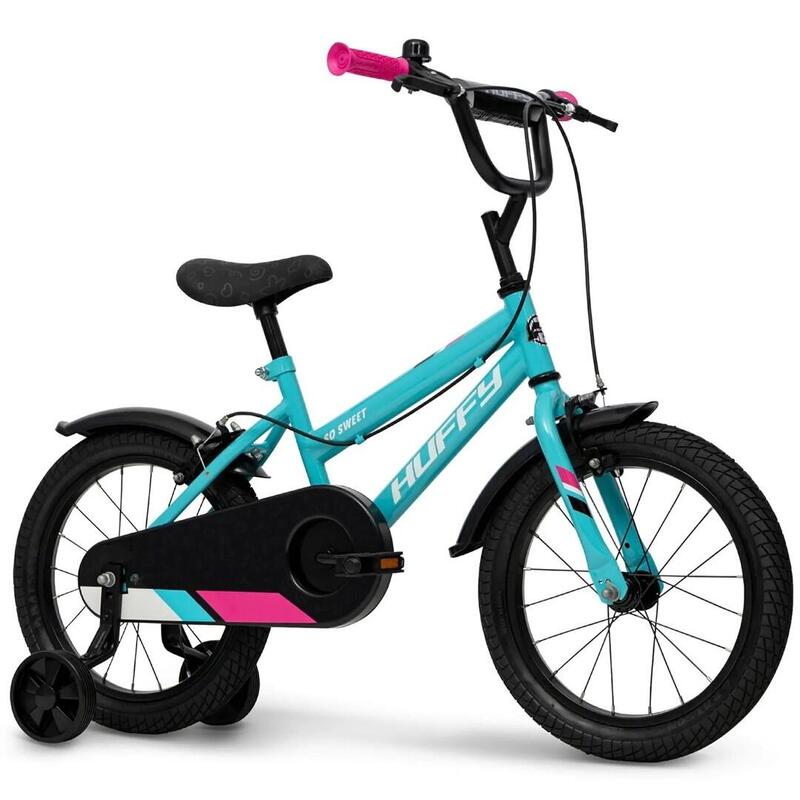 Bicicleta Huffy So Sweet Para Niña De 16 Pulgadas Con Ruedas Estabilizadoras De 4 A 6 Años (110-135 Cm), Azul 2835w
