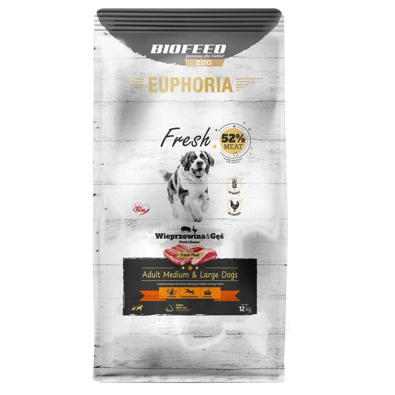 Biofeed Euphoria Fresh Meat Adult Medium & Large Wieprzowina I Ges 12kg