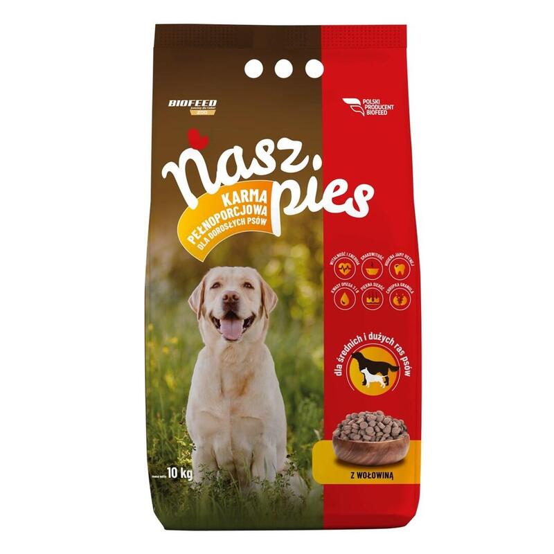 Biofeed Nasz Pies Medium & Large Beef - Alimento Seco Para Perros - 15kg