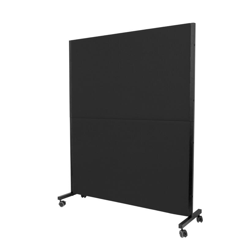 Biombo Valdeganga Similpiel Negro Con Ruedas Con F