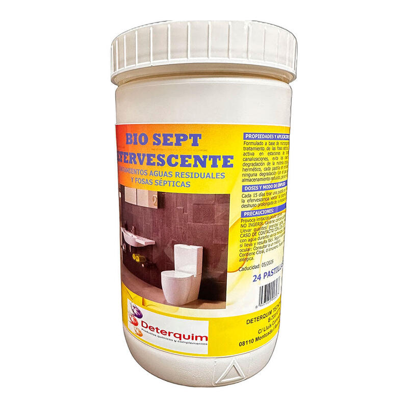 Biosept Efervescente, Tratamiento De Aguas Residuales Y Fosas Septicas 24 Pastillas