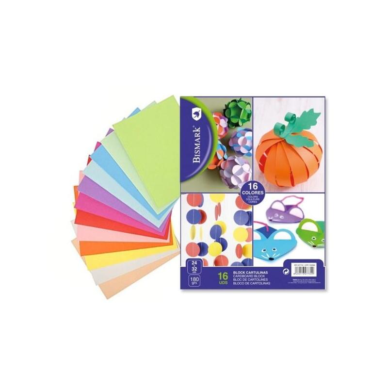 Bismark Pack De 16 Cartulinas 180 24 X 32cm - Colores Surtidos