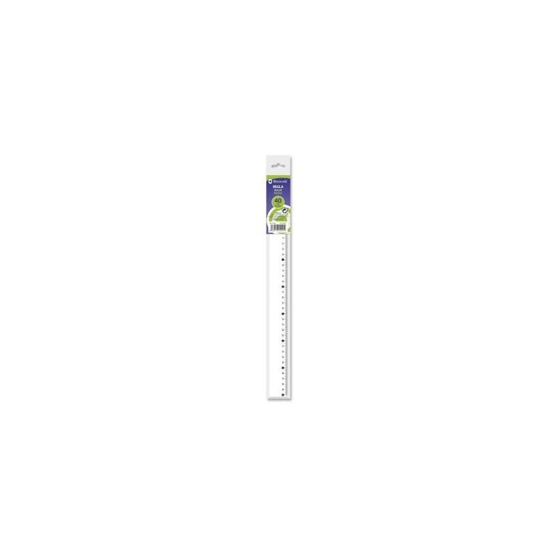 Bismark Regla Milimetrada 40cm - Fabricada En Plastico - Ideal Para Colegio - Transparente