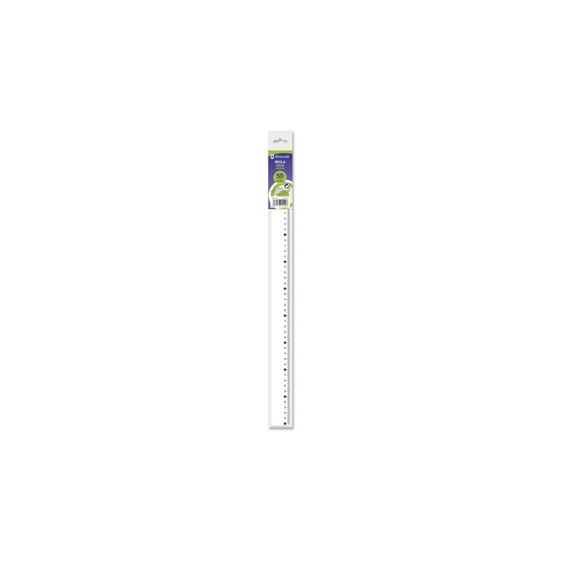 Bismark Regla Milimetrada 50cm - Fabricada En Plastico - Ideal Para Colegio - Transparente