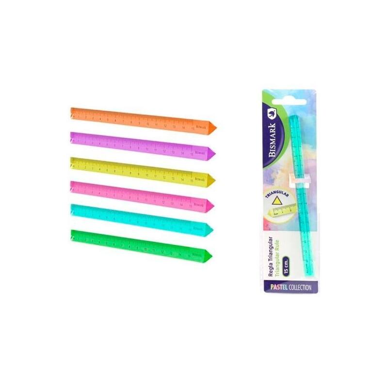 Bismark Regla Triangular 15cm C/Surtidos Pastel