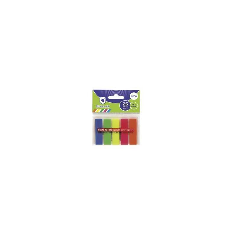 Bismark Taco De Notas Adhesivas Colores Neon 5x25 Hojas 45x12mm Blister