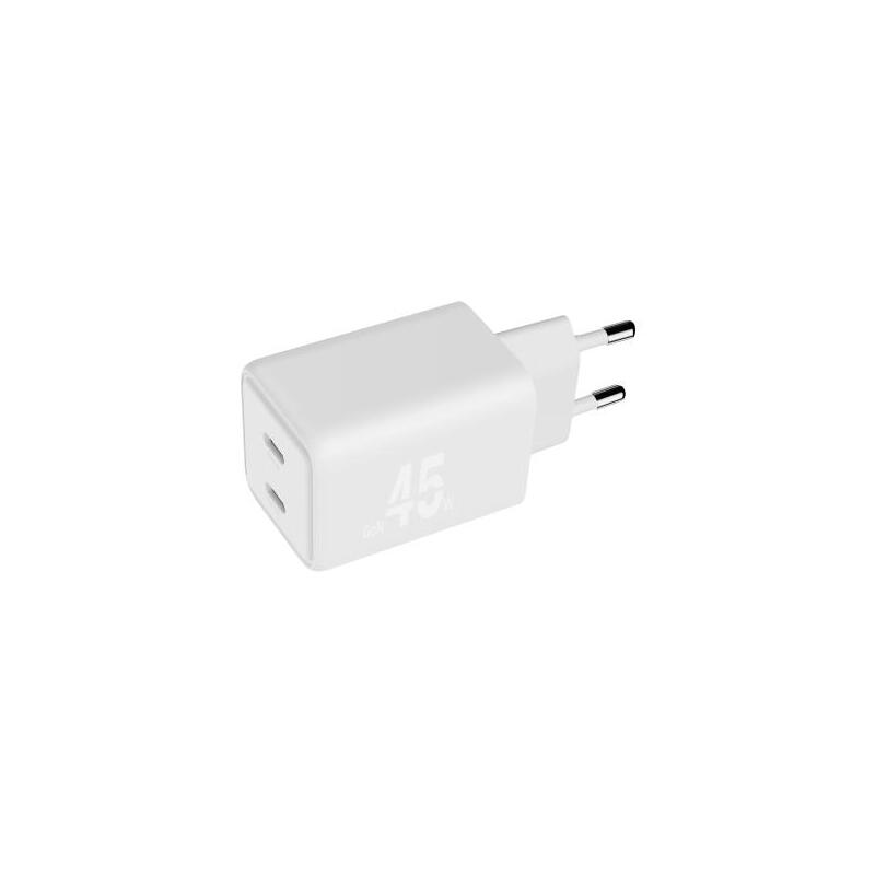 Blackbyte By Pedro Buerbaum Cargador Gan Doble Pd De 45w - 2xusb-C - Carga Rapida Pps - Blanco