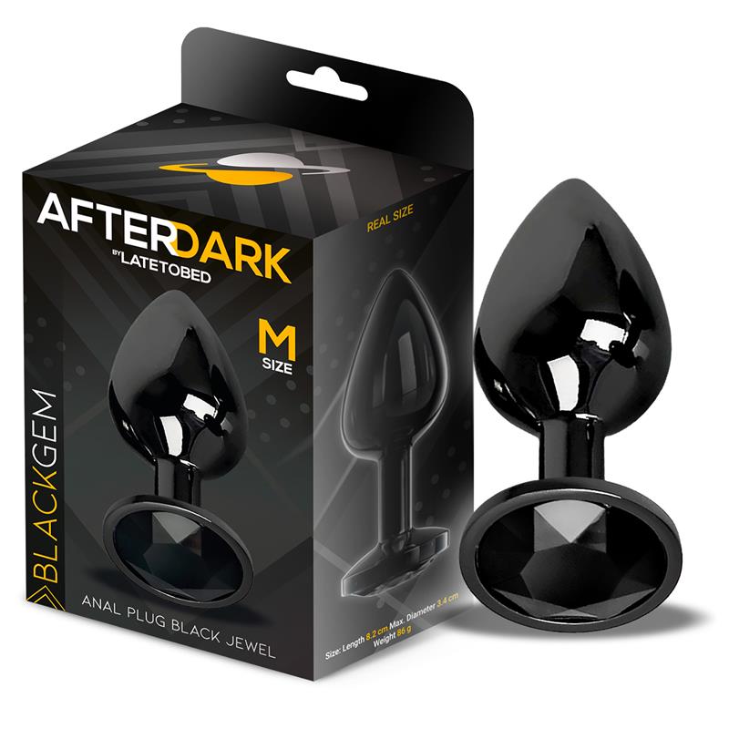 Blackgem Plug Anal Metálico Con Joya Color Negro Talla M