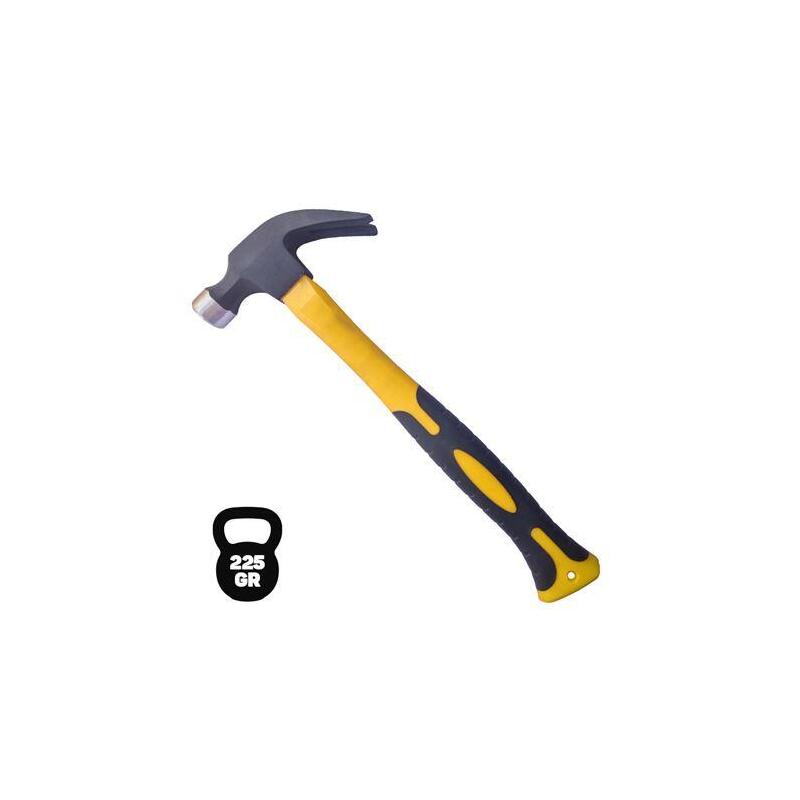 Blim Martillo De Oreja Tipo Americano - Peso 225 Gr - Cabeza De Acero Forjado - Mango De Fibra De Vidrio - Color Negro
