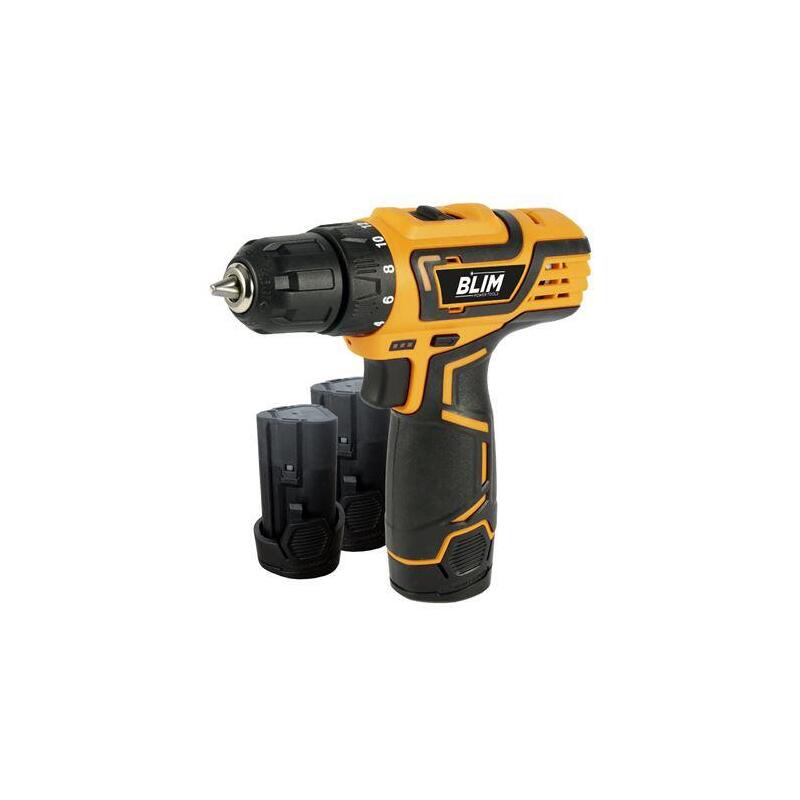 Blim Taladro A Bateria 12v 2ah - 28nm De Par Maximo - 2 Velocidades 0-400 Y 0-1500rpm - Incluye 2 Baterias Y Maletin De Transporte