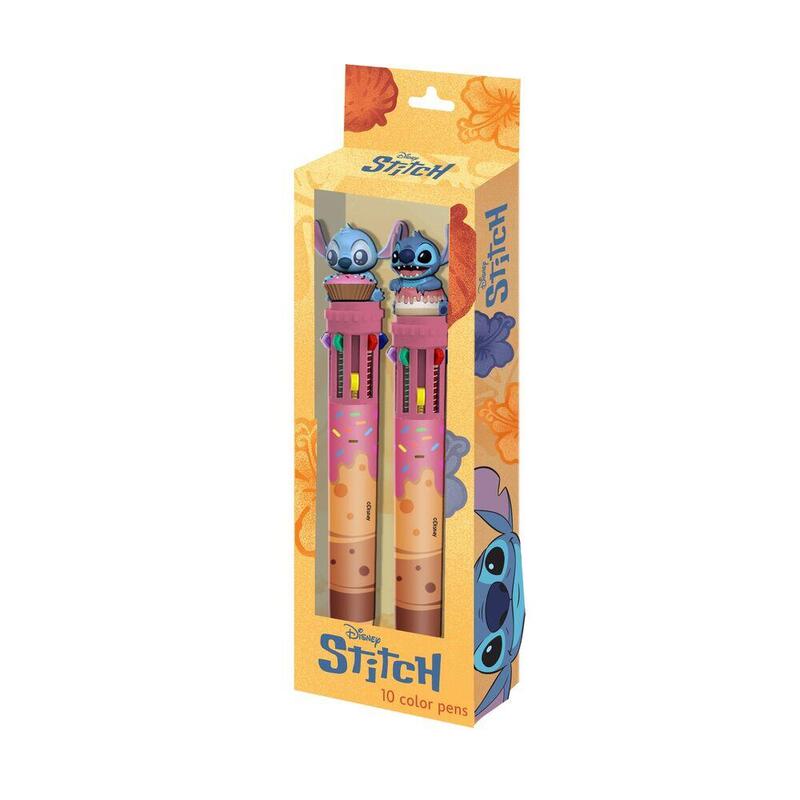 Blister 2 Boligrafos 10 Colores Stitch Disney