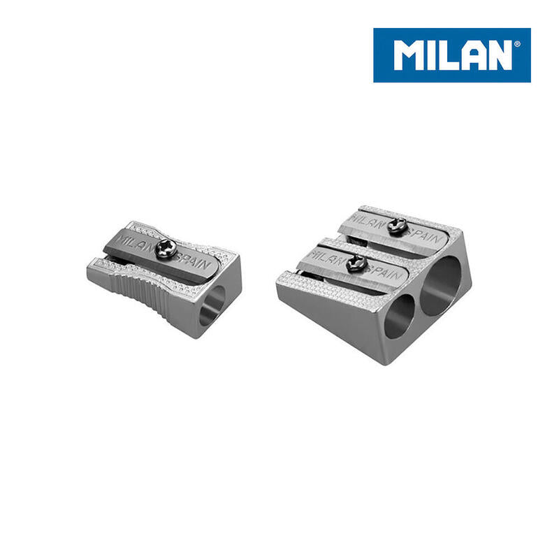 Blister 2 Sacapuntas Aluminio Milan