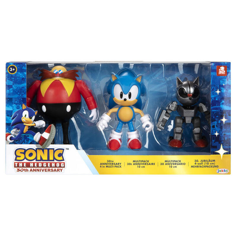 Blister 3 Figuras 30th Anniversary Sonic The Hedgehog 10cm