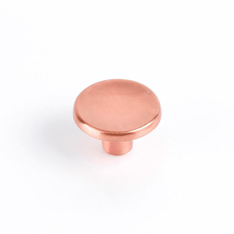 Blister Con 2 Pomos Redondos Para Mueble Fabricado En Zamak Acabado Oro Rosso Mate Mod 774 Ø35mm Rei