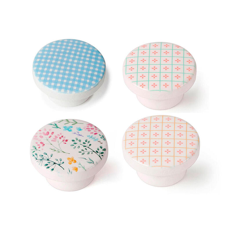 Blister Con 4 Pomos Redondos Para Mueble Fabricado En Madera Acabado Decorativo Mod. M3 Ø38mm Rei