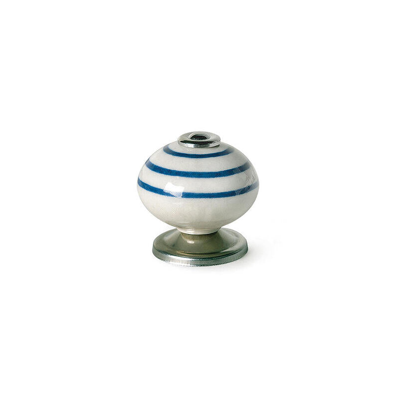 Blister Con 4 Pomos Redondos Para Mueble Fabricado En Porcelana Acabado Azul Mod. E501 Ø40mm Rei