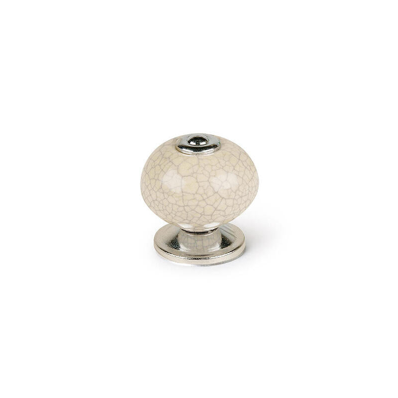 Blister Con 4 Pomos Redondos Para Mueble Fabricado En Porcelana Acabado Blanco Mod. E509 Ø40mm Rei