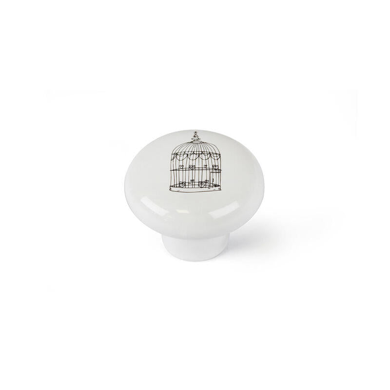 Blister Con 4 Pomos Redondos Para Mueble Fabricado En Porcelana Acabado Ilustrado Mod. E815 Ø40mm Rei