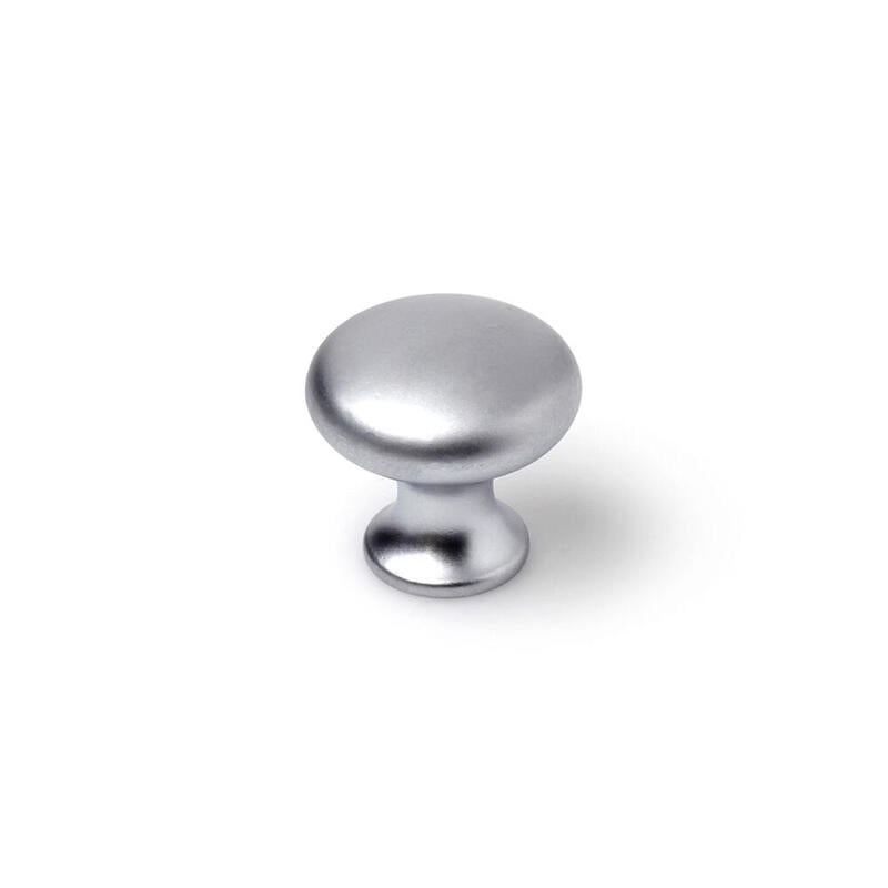 Blister Con 4 Pomos Redondos Para Mueble Fabricado En Zamak Acabado Cromo Mate Mod. 760 Ø25mm Rei