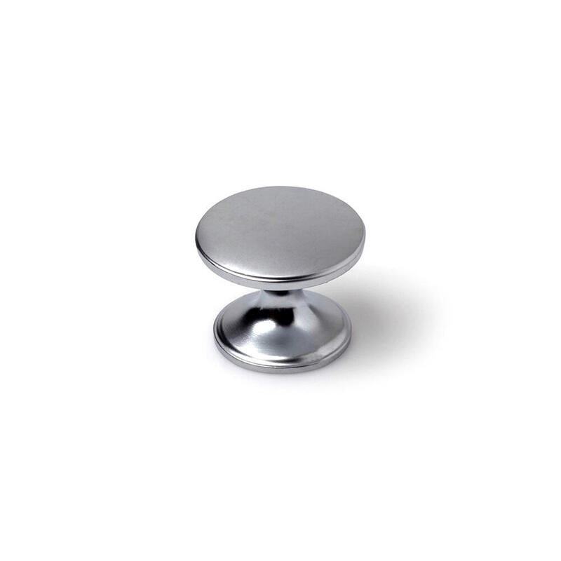 Blister Con 4 Pomos Redondos Para Mueble Fabricado En Zamak Acabado Cromo Mate Mod.756 Ø33mm Rei