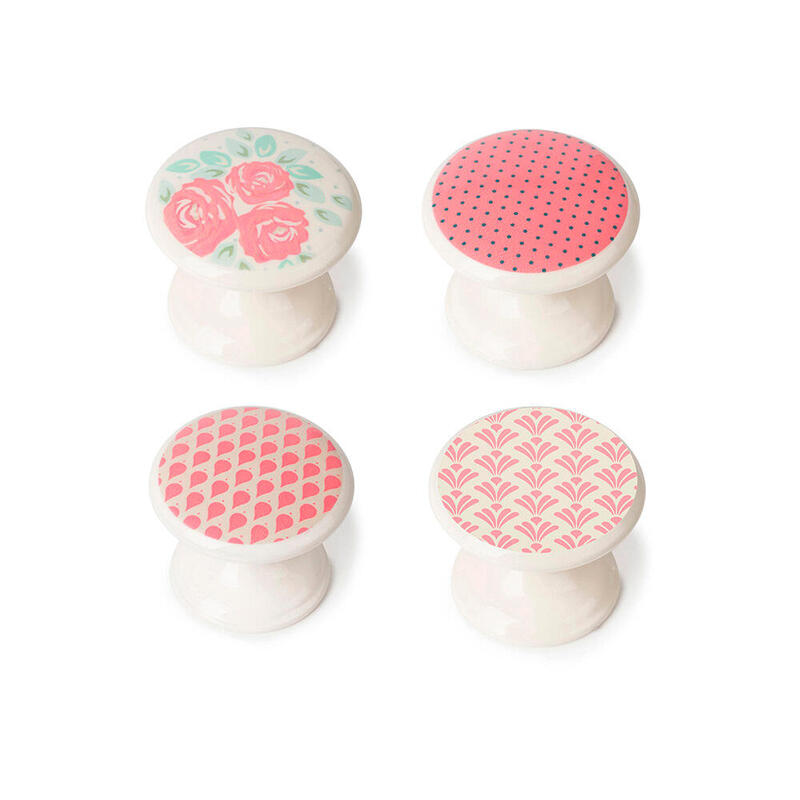 Blister Con 4 Pomos Redondos Para Mueble Fabricado En Zamak Estilo Decorativo Mod. M4 Ø33mm Rei