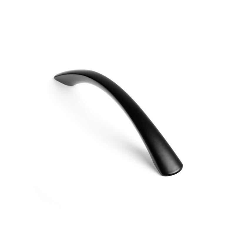 Blister Con 4 Tiradores De Mueble Tipo Asa Fabricado En Aluminio Acabado Negro Mate Mod. 589a Entrepuntos 128mm Rei