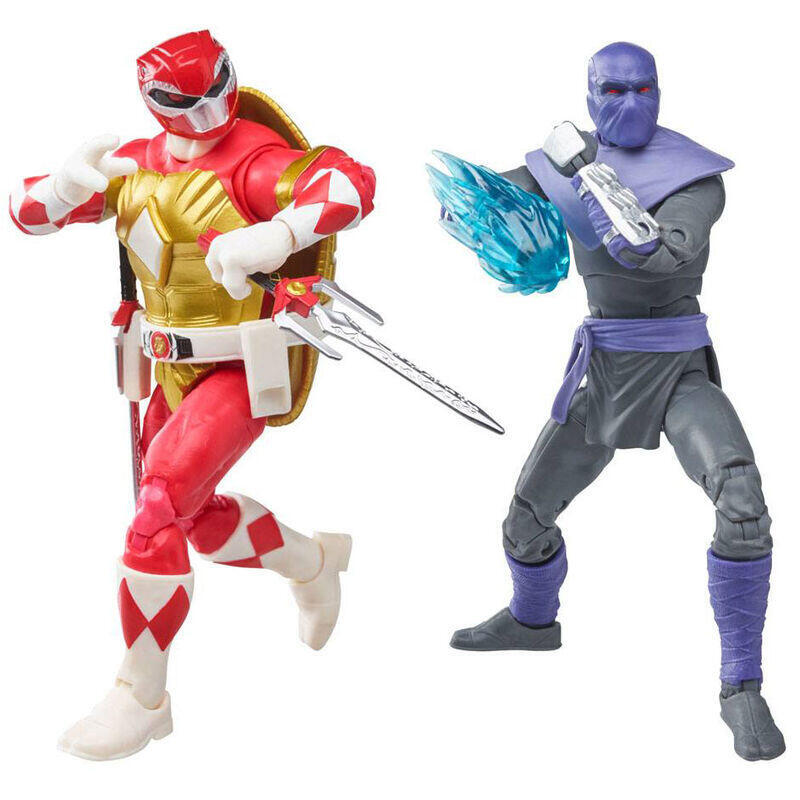 Blister Figuras Raphael + Foot Soldier Tommy Tortugas Ninja Power Rangers 15cm