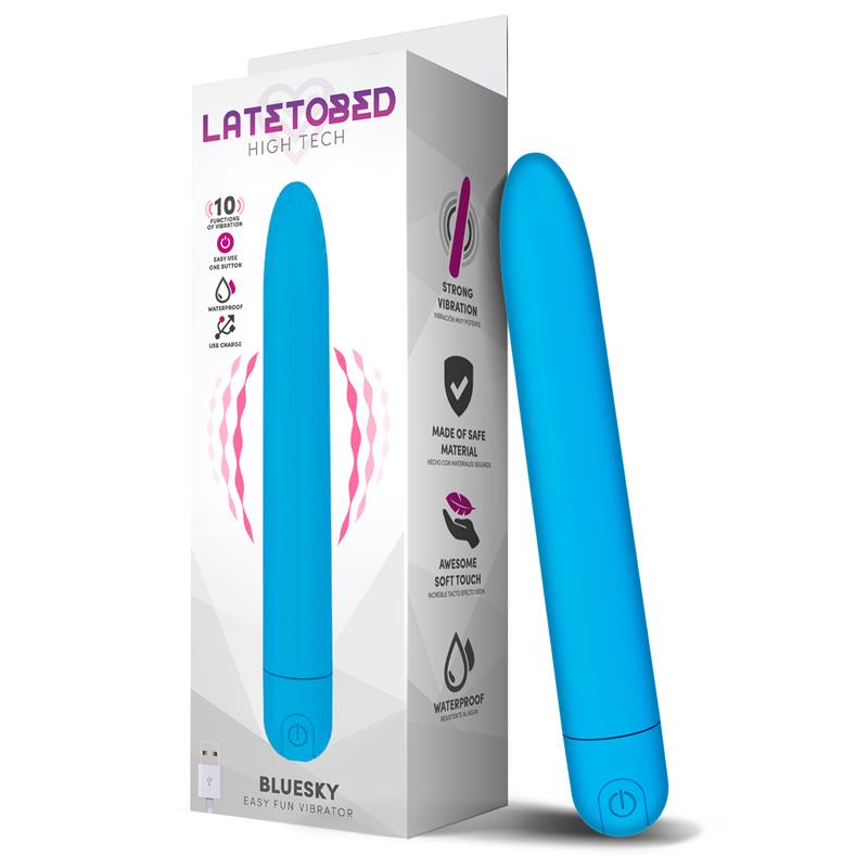 Bluesky Vibrador 10 Funciones Usb Azul Mate