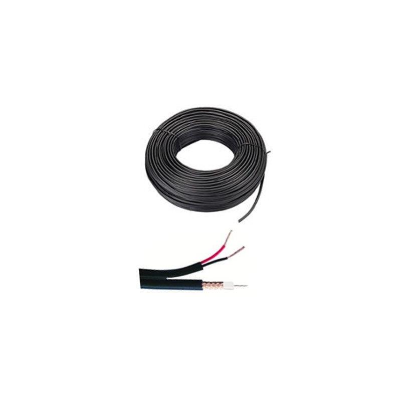 Bobina De 100 Metros De Cable Cctv Rg174 + Alimentación