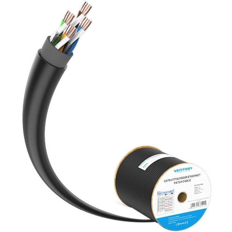 Bobina De Cable Rj45 Utp Vention Ihlb305 Outdoor Patch Cat.6 305m Negro
