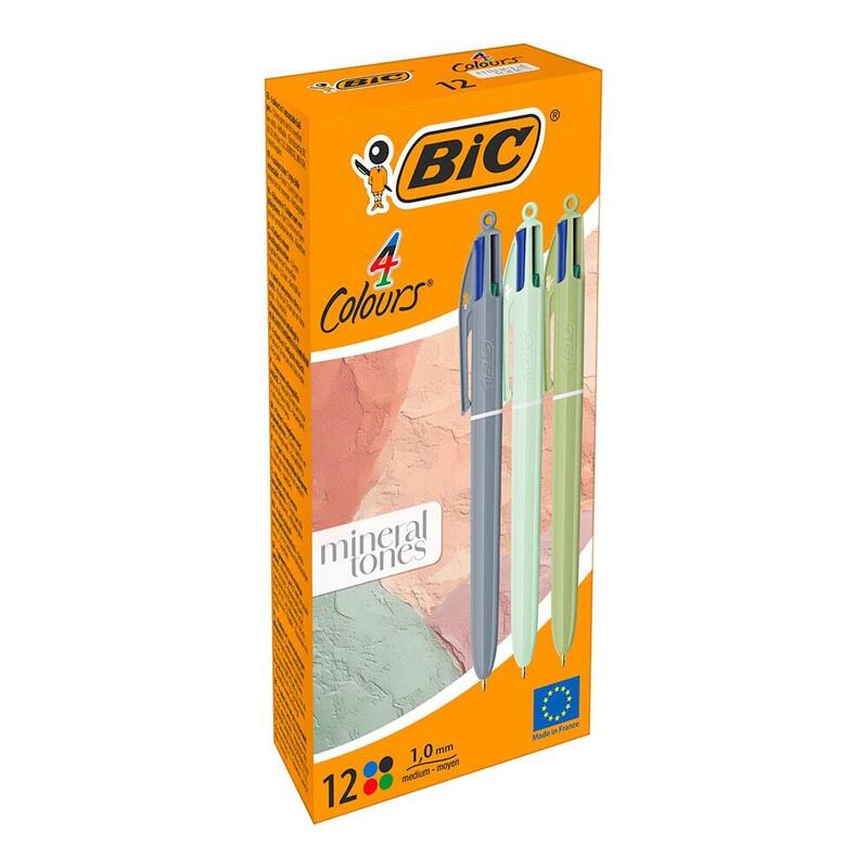 Bolígrafo Mineral Tones, Tinta 4 Colores, 12 Uds, Caja