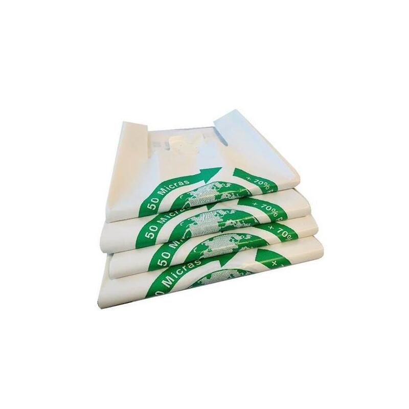 Bolsa De Camiseta 85x90 50 Micras 70% Reciclado -Paquete 50u-
