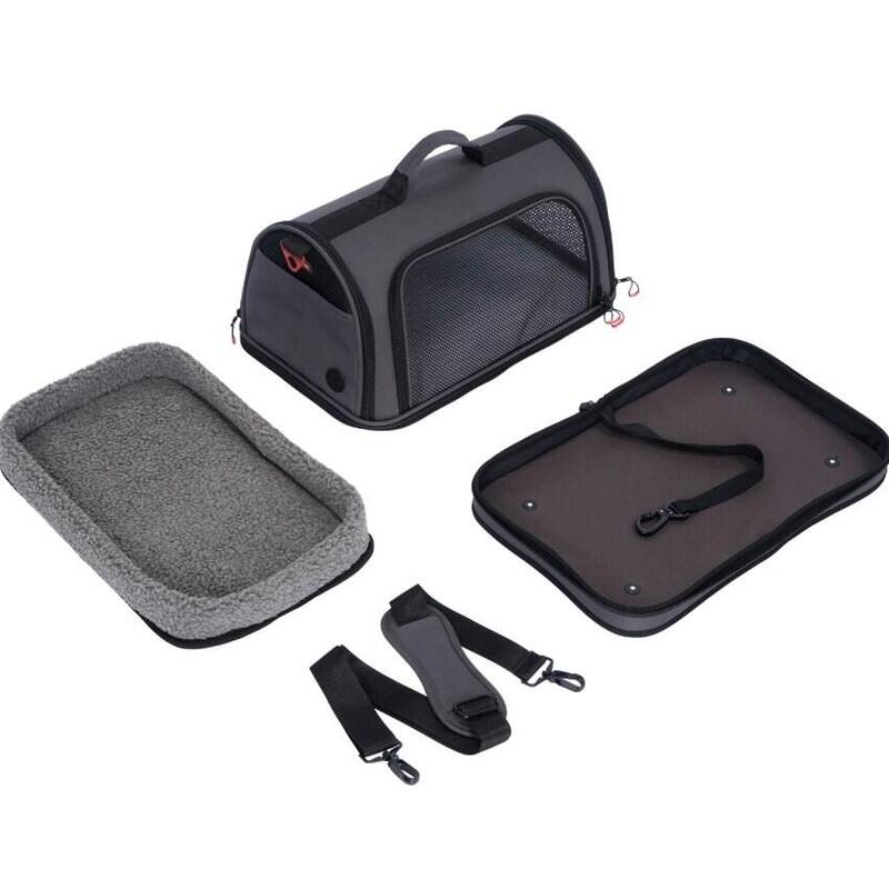 Bolsa De Transporte Zolux Para Par De Perro Y Gato Reforzada Nomad M Negro 44,5×28×25