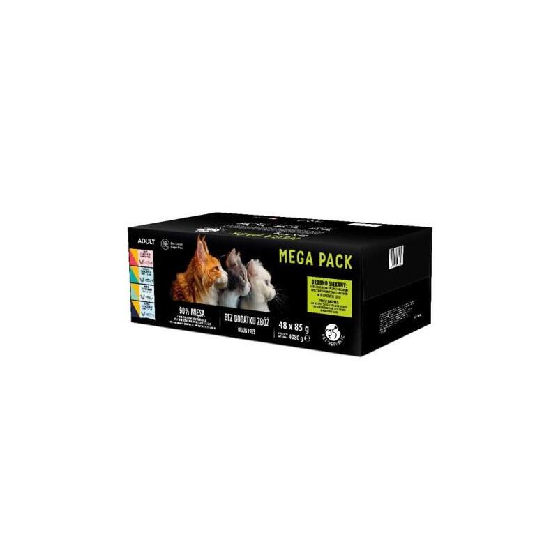 Bolsitas De Pet Republic Para Gatos Con Mezcla De Sabores De Carne Y Pescado En Salsa (Pollo, Pavo, Cordero, Salmón, Atún) 48x85g