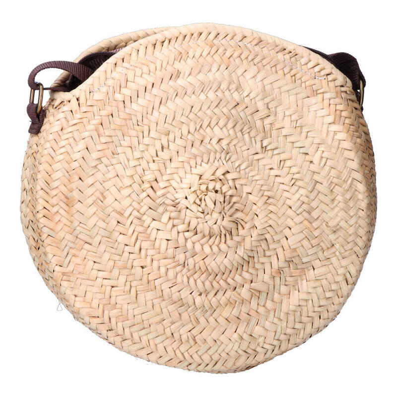 Bolso Redondo De Palma Con Asa Regulable De Piel Edm