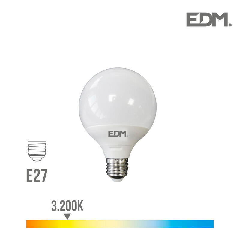 Bombilla Globo Led Ø95mm E27 10w 810lm 3200k Luz Calida Ø9,5x12cm Edm