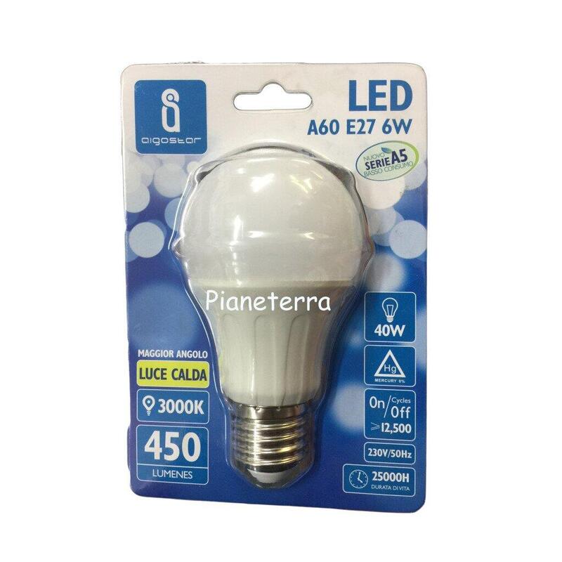 Bombilla Led A60-E27 6w 3000k Luz Calida 510lm Aigostar