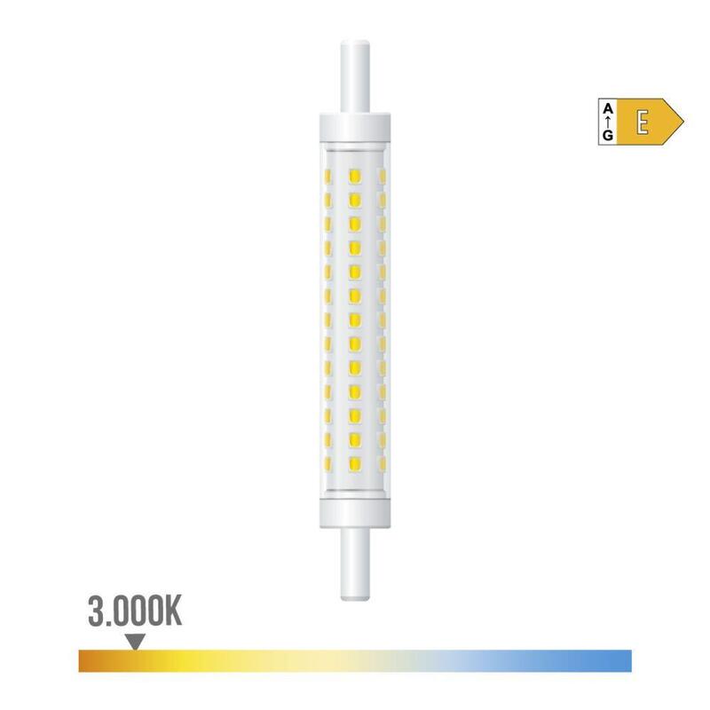 Bombilla Lineal Led 118 Mm, R7s, 8 W, 900 Lm, 3000 K Luz Cálida, Regulable, Ø15 X 118 Mm
