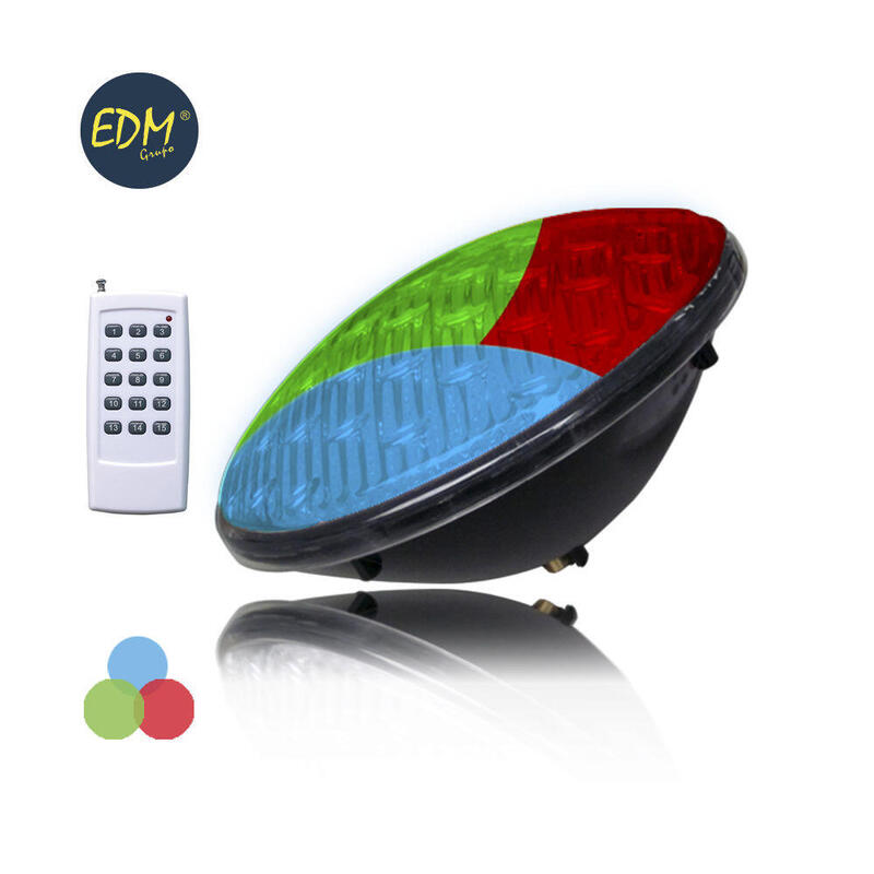 Bombilla Piscina Led Par56 9w 500lm Rgb Multicolor Ip68 Ø17,6x6cm Edm