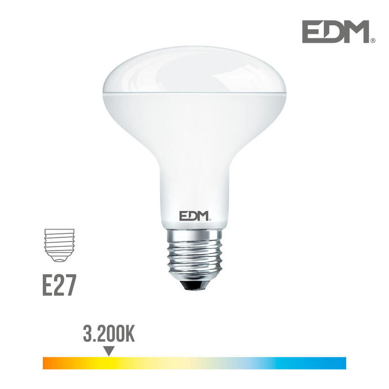 Bombilla Reflectora Led R80 E27 10w 810lm 3200k Luz Calida Ø7,9x11cm Edm