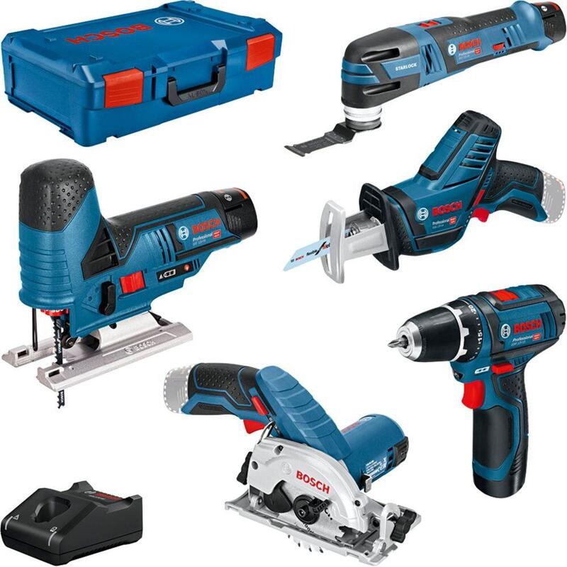 Bosch 12v Profi Set 5 Pcs. Gsr+Gst+Gop+Gks+Gsa