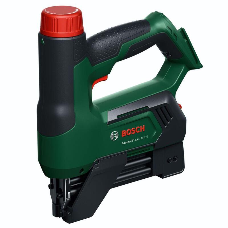 Bosch 18v System Grapadora/Clavadora A Batería Advancedtacker 18v-25 (Grapado/Clavado 2 En 1; Grapas, Clavos, Guía Distancia Y Boquilla Protectora Guía Alambre Incl.)