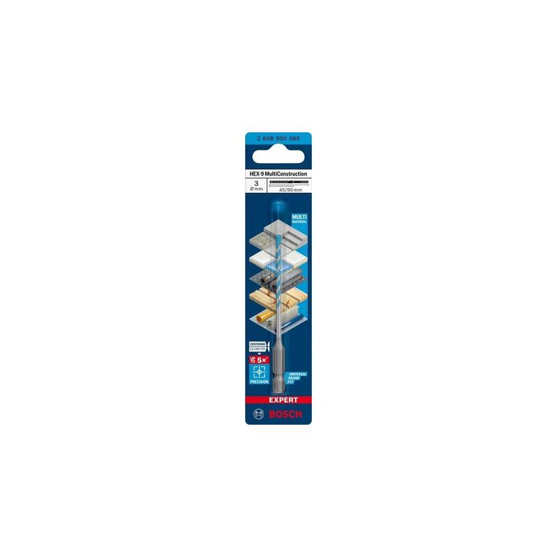 Bosch Expert Hex-9 Multiconstruction Bohrer, Ø 3mm 2608900569