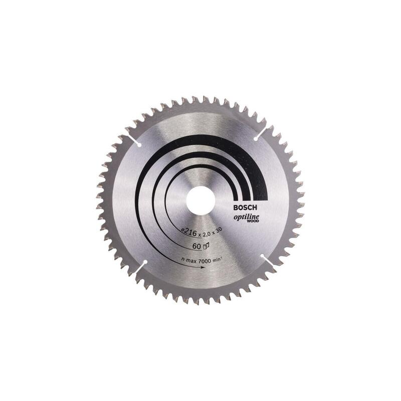 Hoja De Sierra Circular Bosch Professional Optiline Wood, Ø 216 Mm, Diámetro 60z De 30 Mm, Para Sierras Tronzadoras E Ingletadoras 2608640433