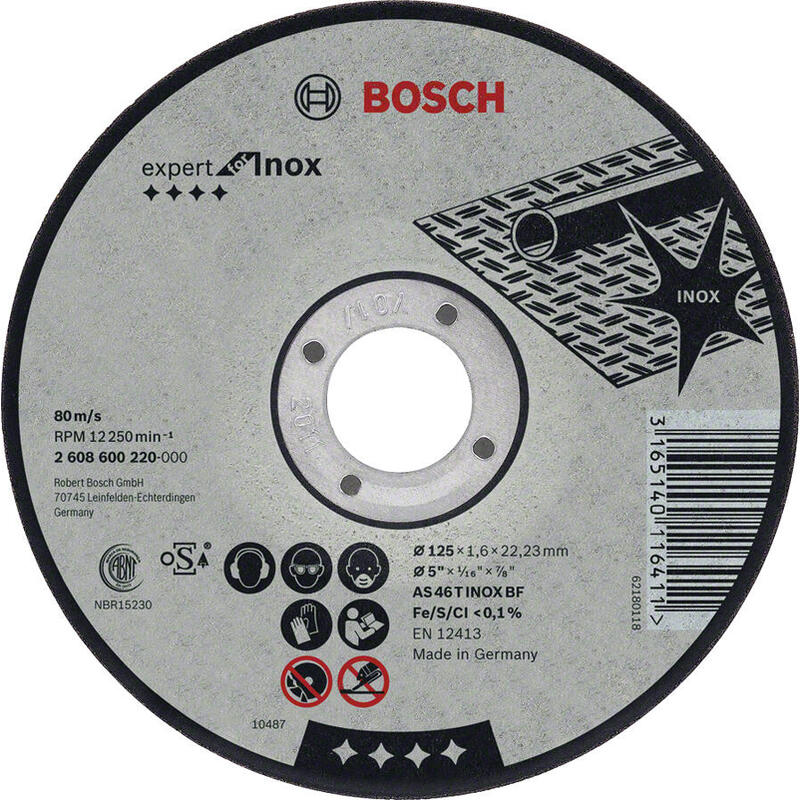 Disco De Corte Bosch Professional Expert Para Inox, Ø 150 Mm, Diámetro 22,23 Mm, As 46 T Inox Bf, Recto 2608603405