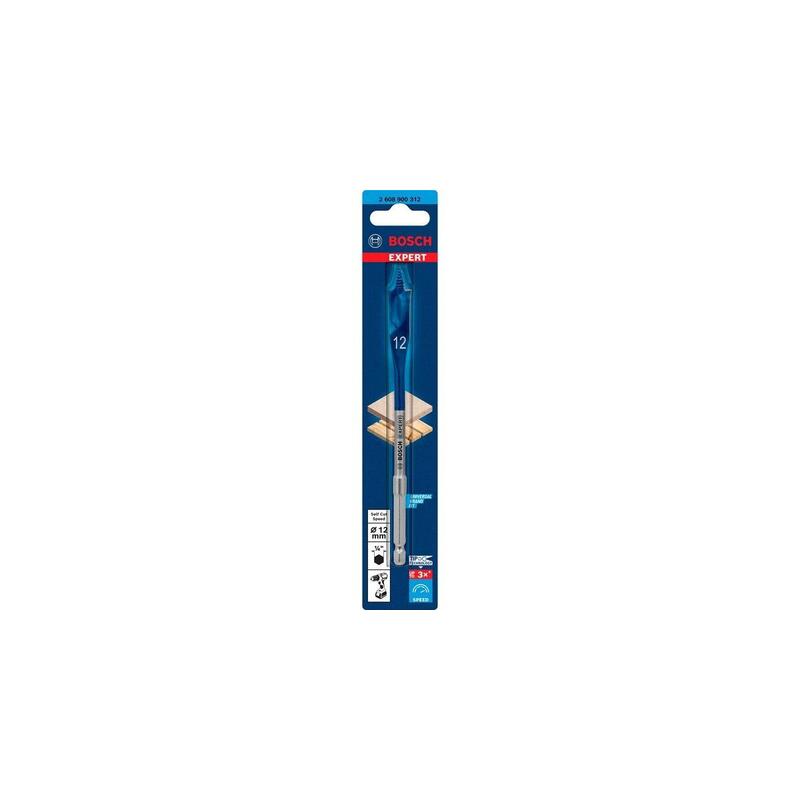 Bosch Professional Expert Broca Fresadora Plana Selfcut Speed, Ø 12mm Longitud 152mm 2608900312