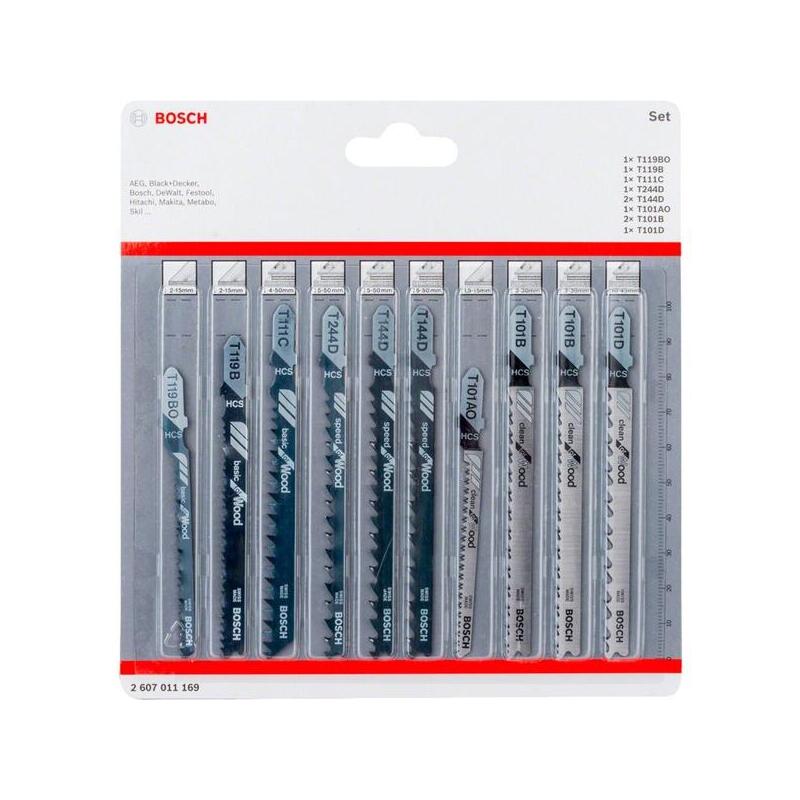 Bosch Professional Juego De Hojas De Sierra De Calar Para Madera, 10 Piezas
